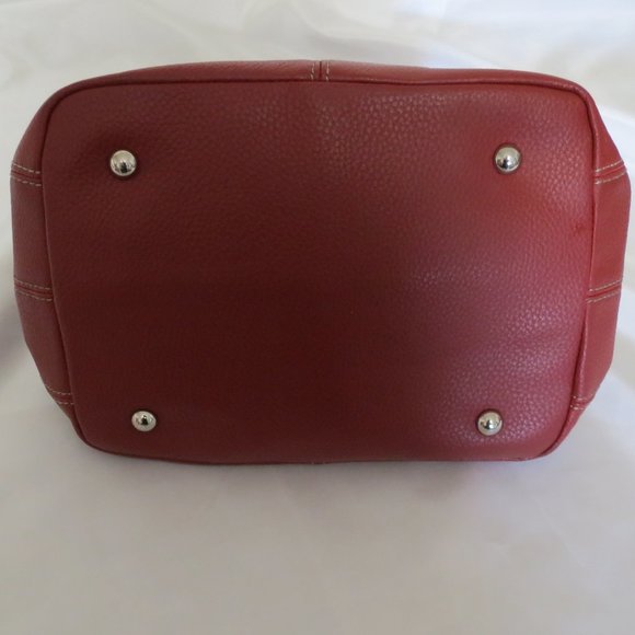 Tingnanello Red Satchel Leather Handbag - Picture 7 of 11
